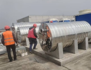 圆形不锈钢水箱安装现场